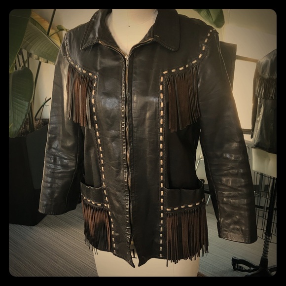 western cut leather jacket